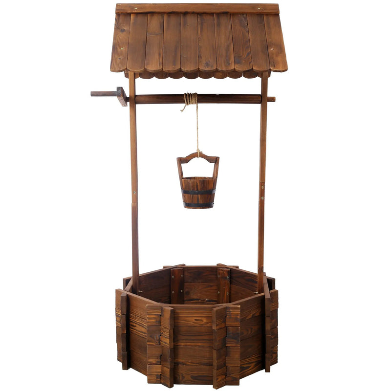 Rustic Wooden Wishing Well Planter by HouseOfZazla