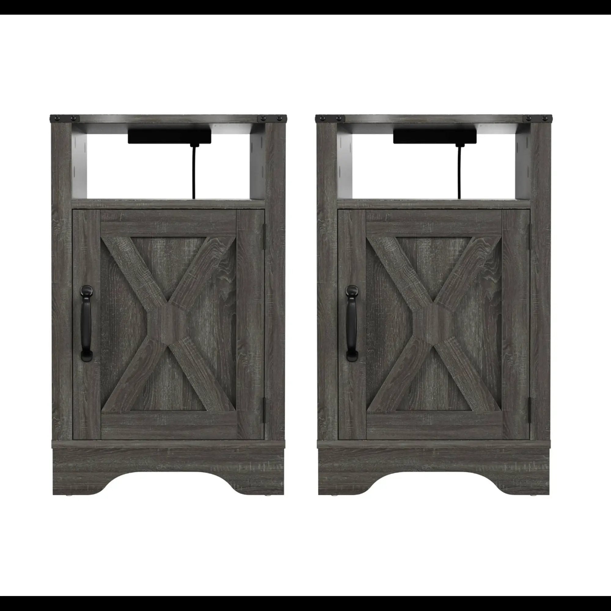 Farmhouse Nightstand, Charging Station & Storage by HouseOfZazla