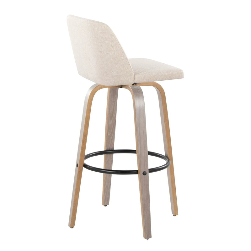 Toriano - Contemporary Fixed Height Barstool With Swivel With Round Footrest Comfort And Style (Set of 2) by Unique Piece Furniture