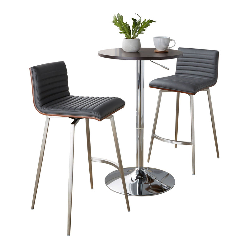 Mason - 3 Piece Swivel Mid Century Modern Counter Height Dining Set With Adjustable Table by HouseOfZazla