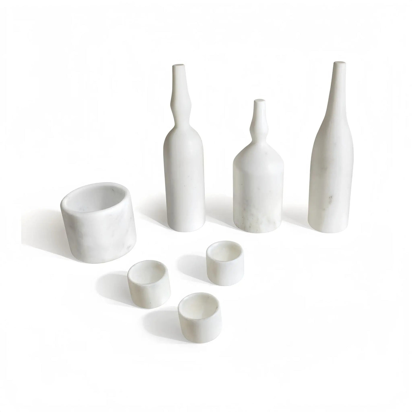 7 Pieces Luxury Natural Marble Living Room Accessories Set by HouseOfZazla