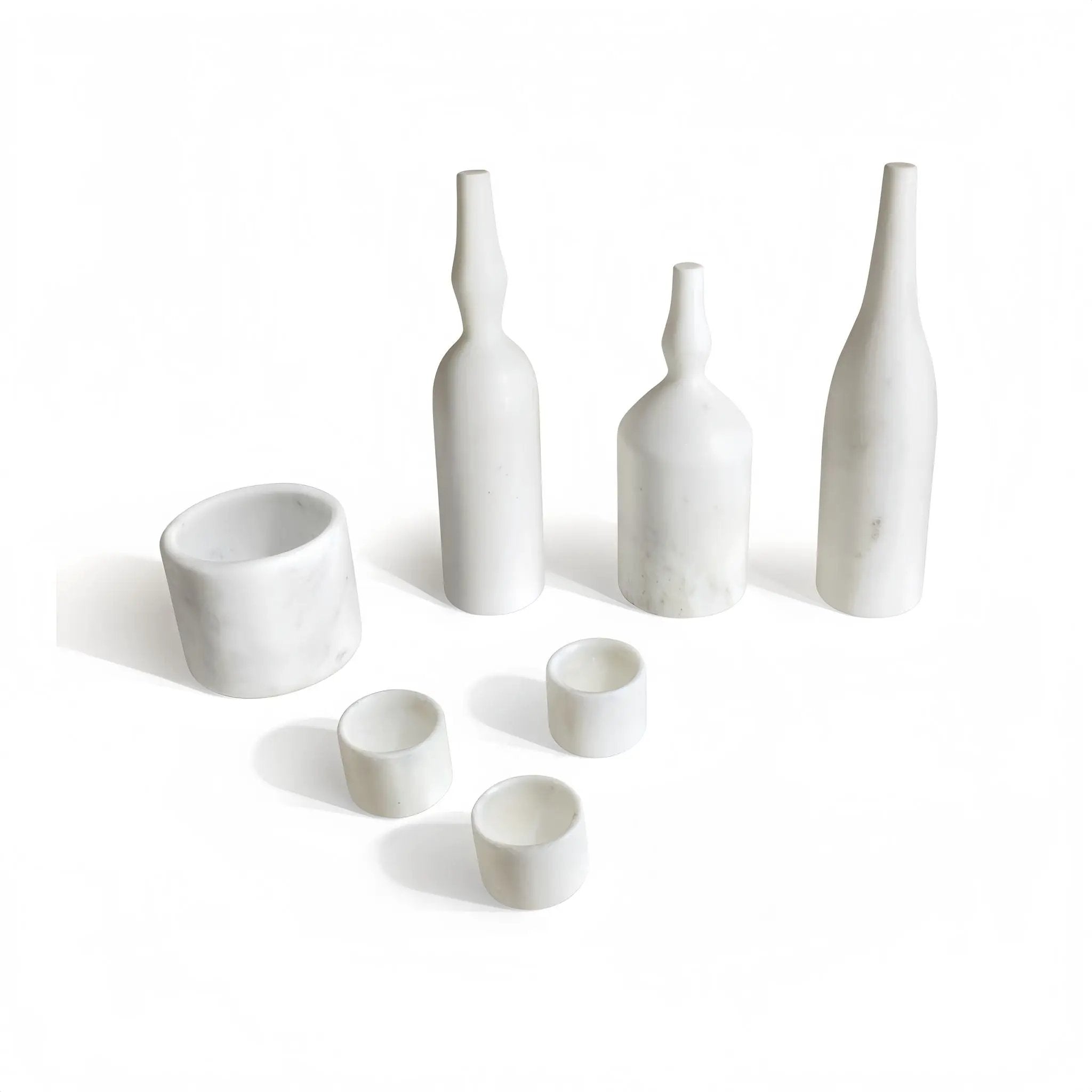 7 Pieces Luxury Natural Marble Living Room Accessories Set by HouseOfZazla