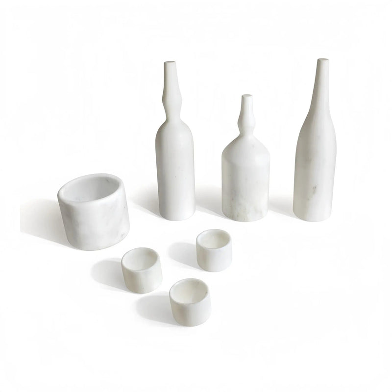 7 Pieces Luxury Natural Marble Living Room Accessories Set by HouseOfZazla