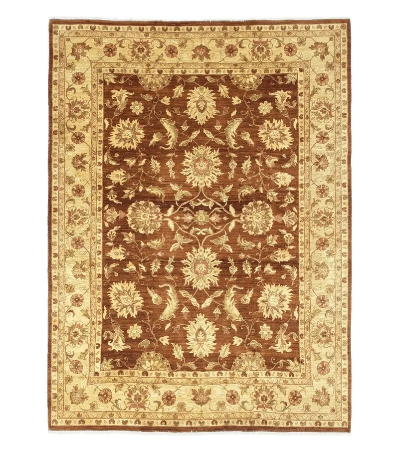 Indo Persian Rug 10x14, Mahal Sultanabad Oriental Carpet, Burnt Orange & Beige, Handmade Wool Area Rug by Jewel Rugs