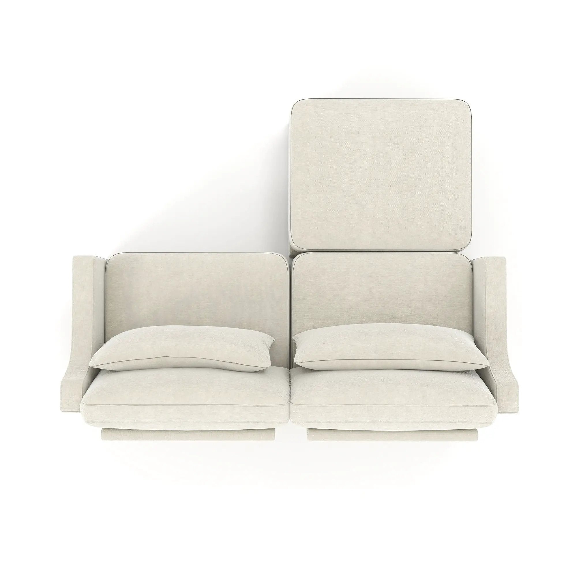 Stylish Sofa With Ottoman And Lumbar Pillows, Ergonomic Design by HouseOfZazla