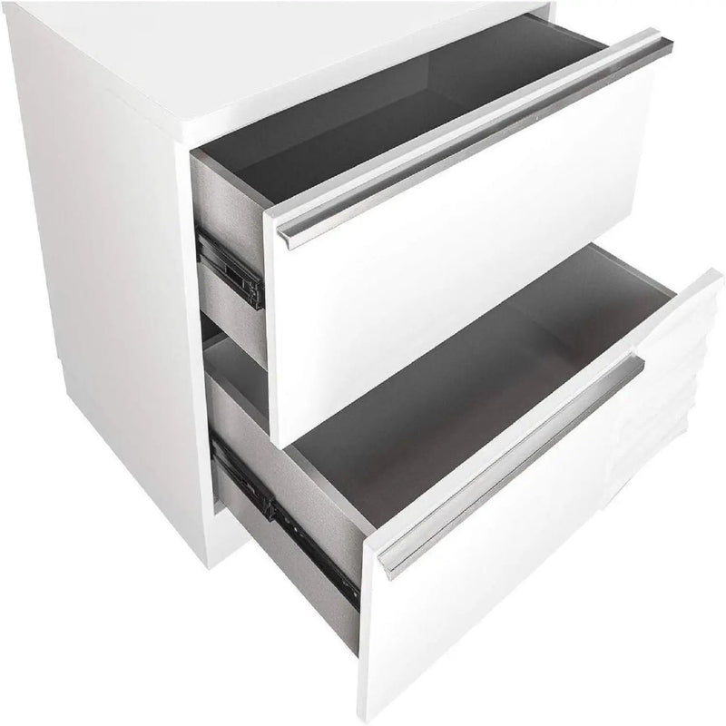 2 Drawer Nightstand, Bedside Table - White by HouseOfZazla