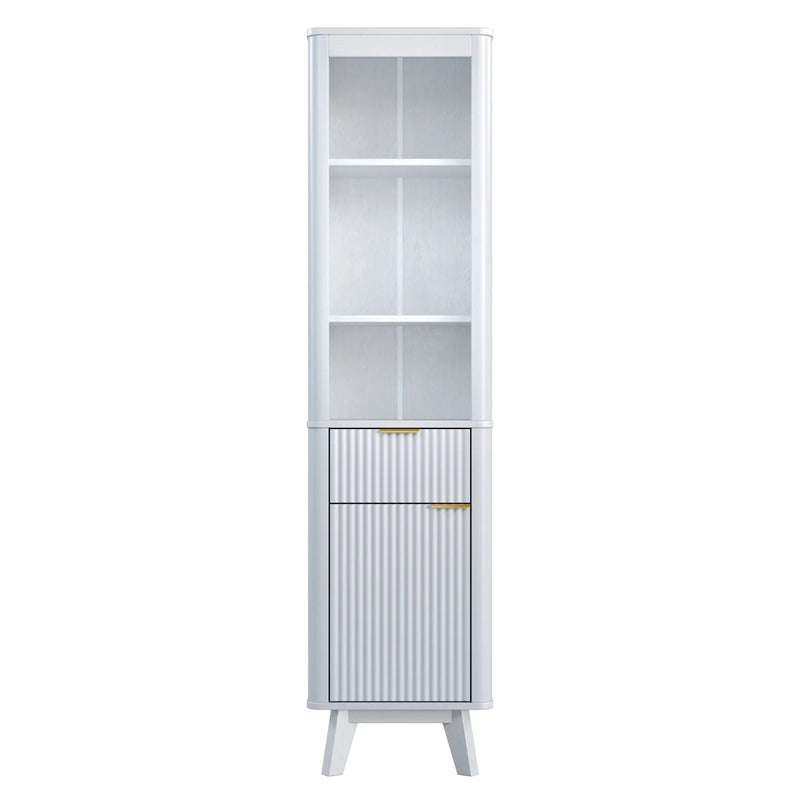 Tall Bathroom Storage Cabinet With Adjustable Shelves And 1 Drawer & Door by HouseOfZazla