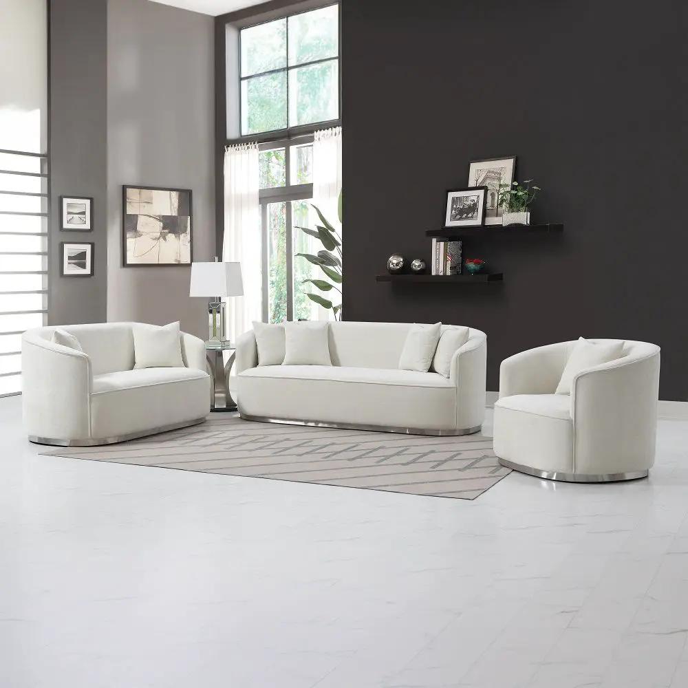 Odette - Loveseat With 2 Pillows - Beige Chenille by Unique Piece Furniture