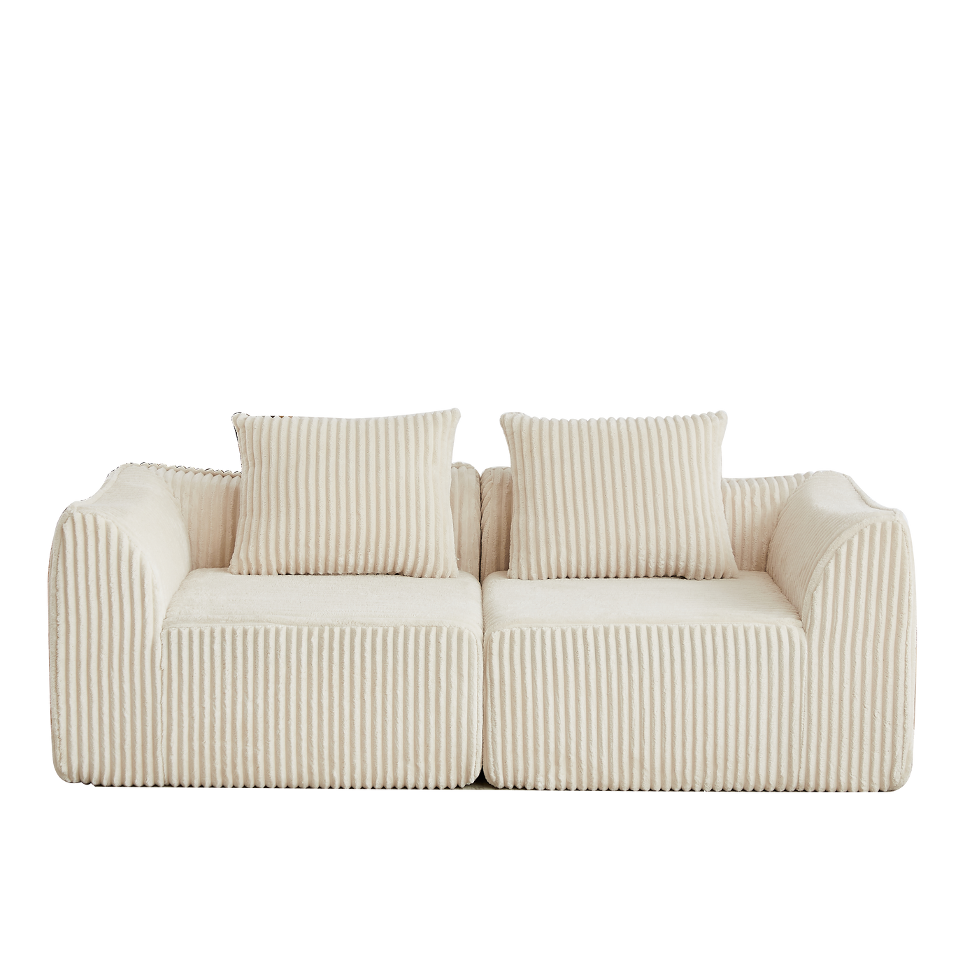 Minimalist Corduroy Sofa Featuring Curved Lines by HouseOfZazla