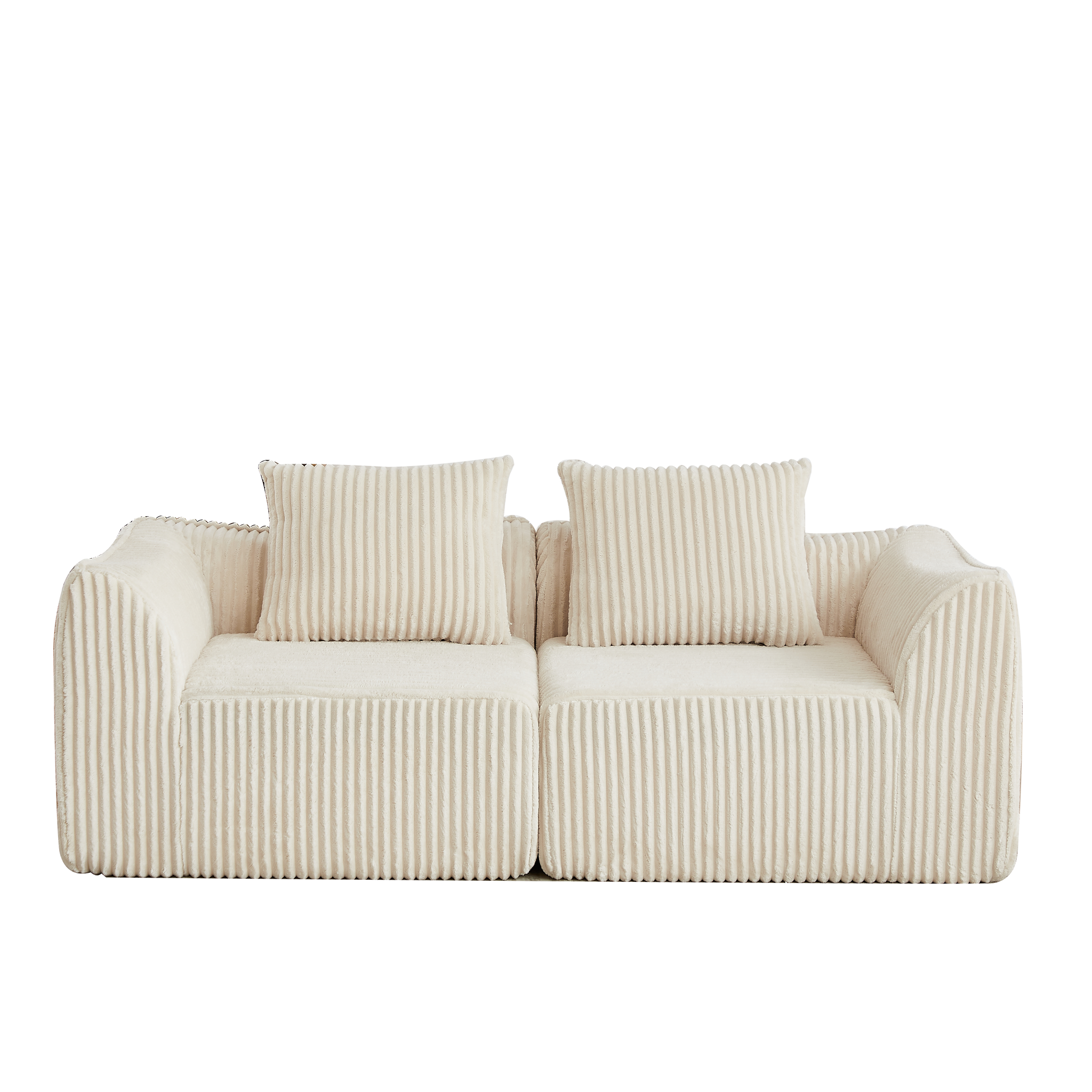 Minimalist Corduroy Sofa Featuring Curved Lines by HouseOfZazla