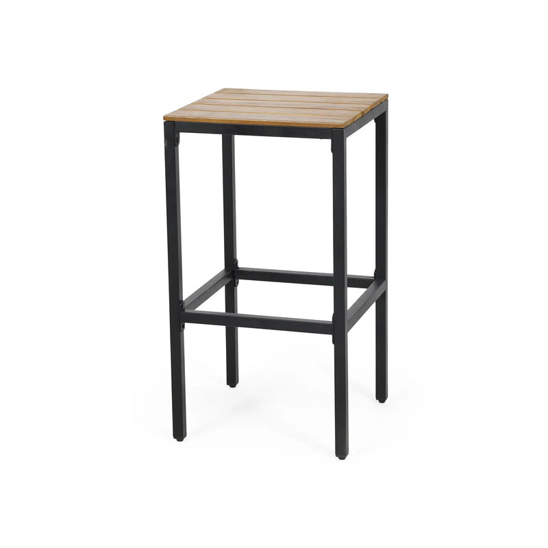 Outdoor Bar Stool With Slat Design And Metal Frame (Set of 2) by HouseOfZazla