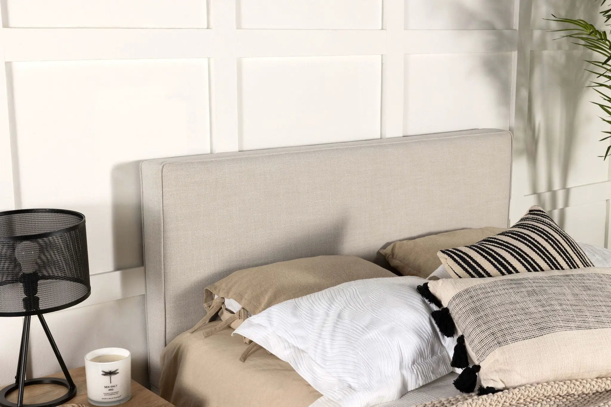Kosmo Upholstered King Panel Headboard Sand by Unique Piece Furniture