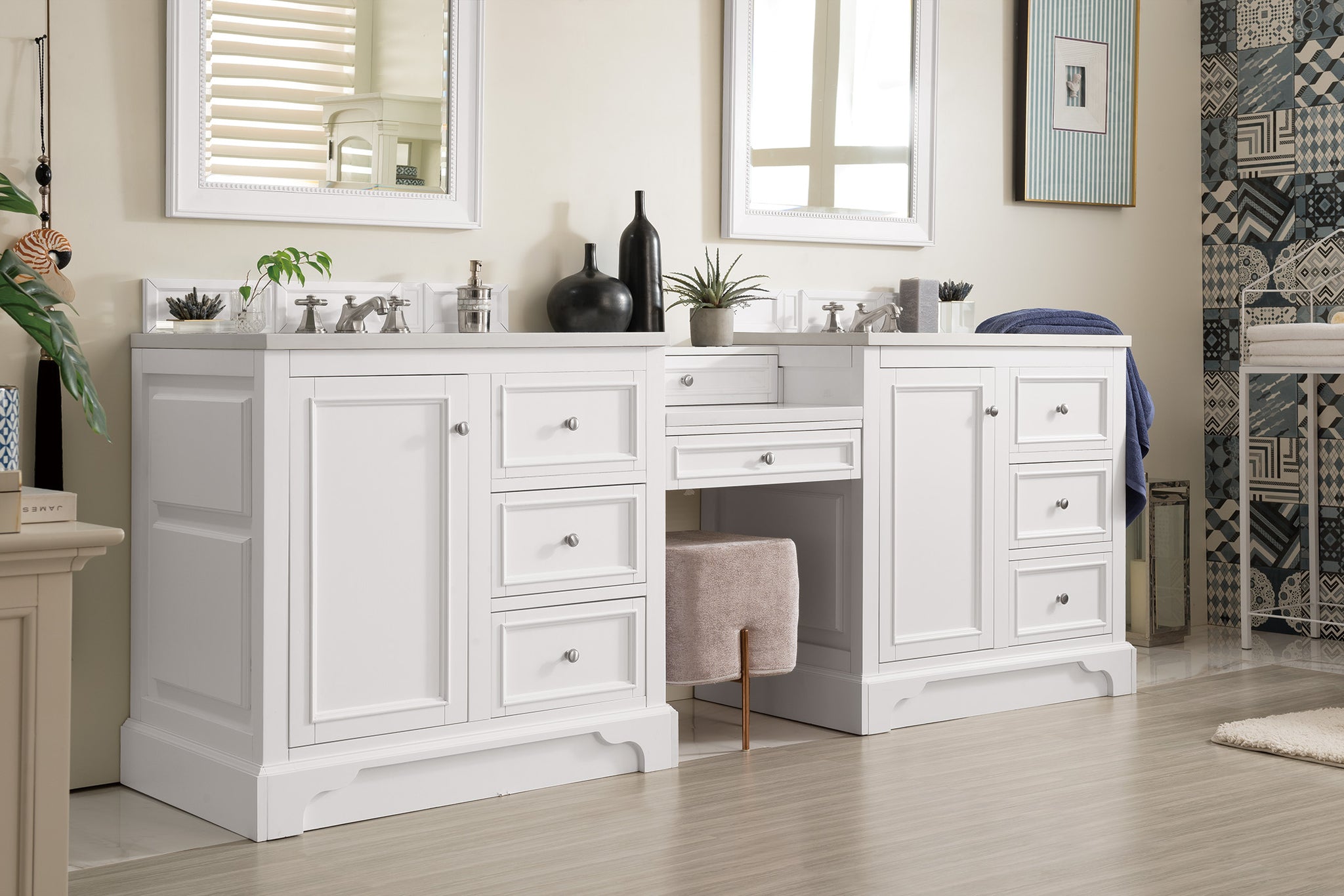James Martin De Soto 94" Double Bathroom Vanity, Bright White, view 5