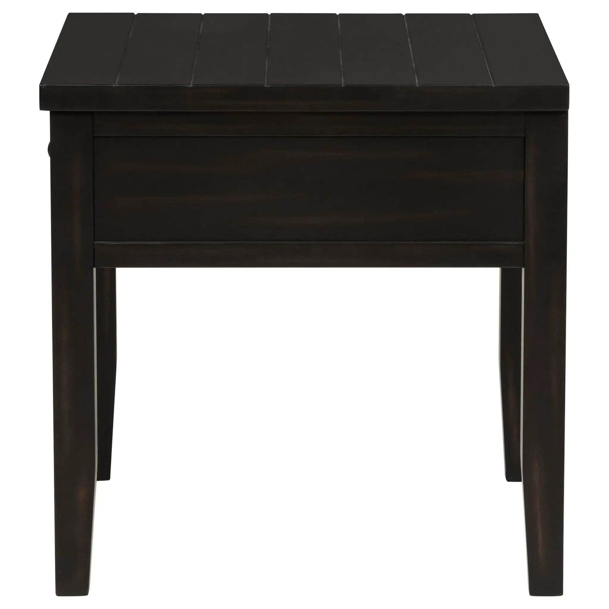 Sutter - 1 Drawer Square End Table - Dark Brown