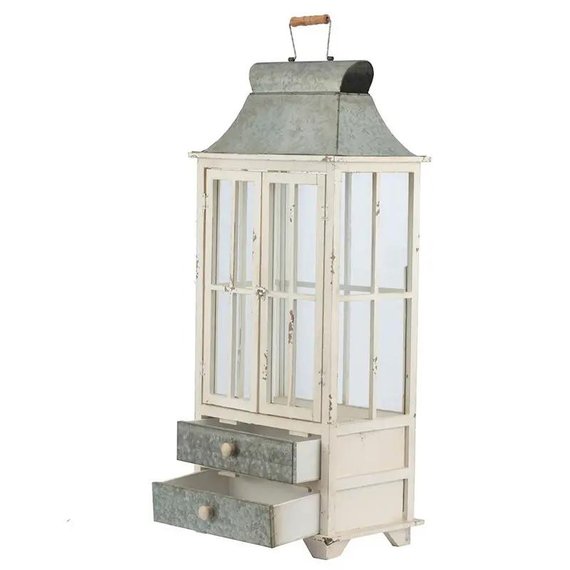 Wooden Candle Lantern Decorative, Hurricane Lantern Holder Decor For Indoor Outdoor, Home Garden Wedding - Ivory by HouseOfZazla