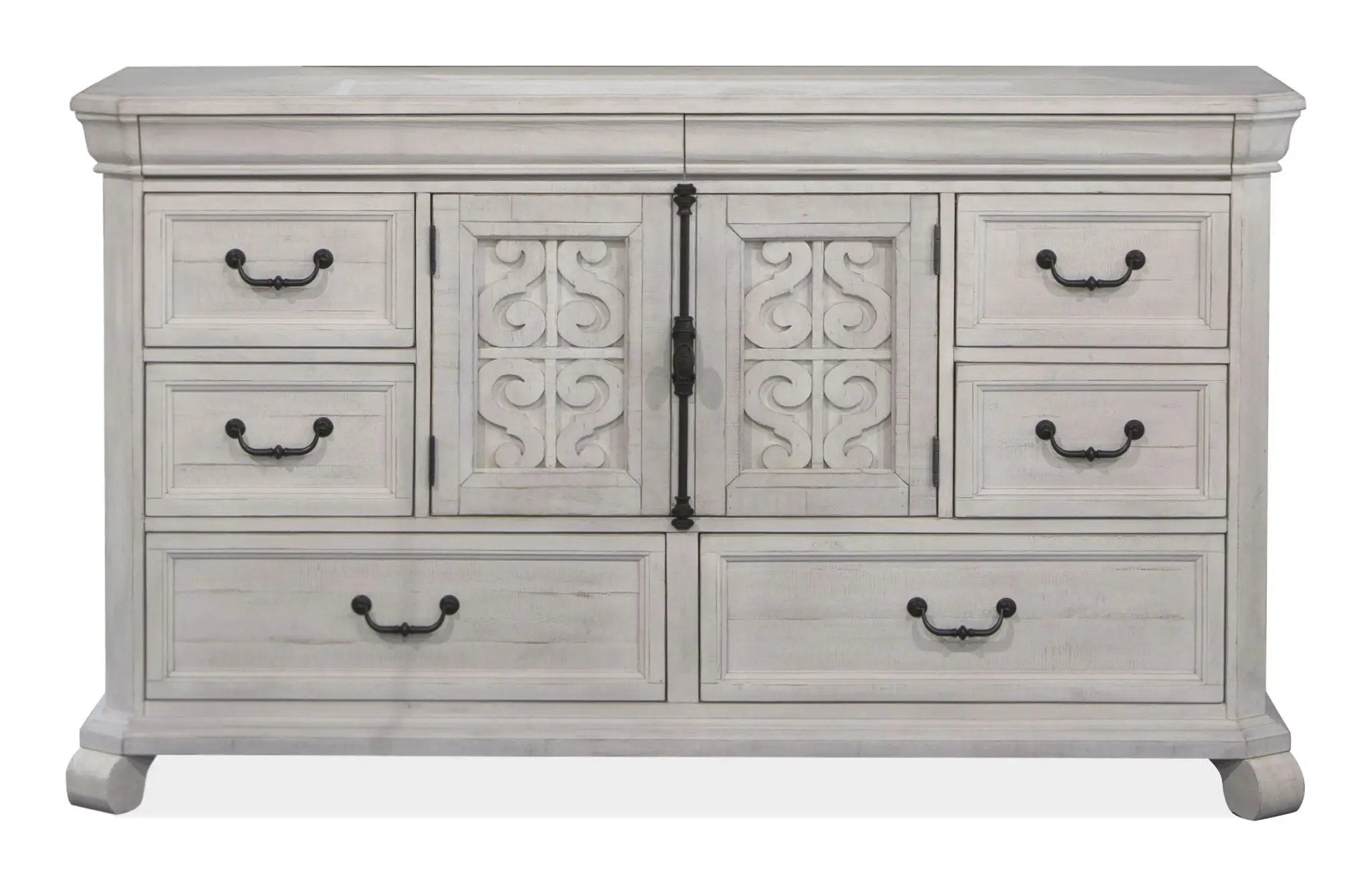 Bronwyn - Drawer Dresser With Shaped Mirror - Alabaster by Unique Piece Furniture