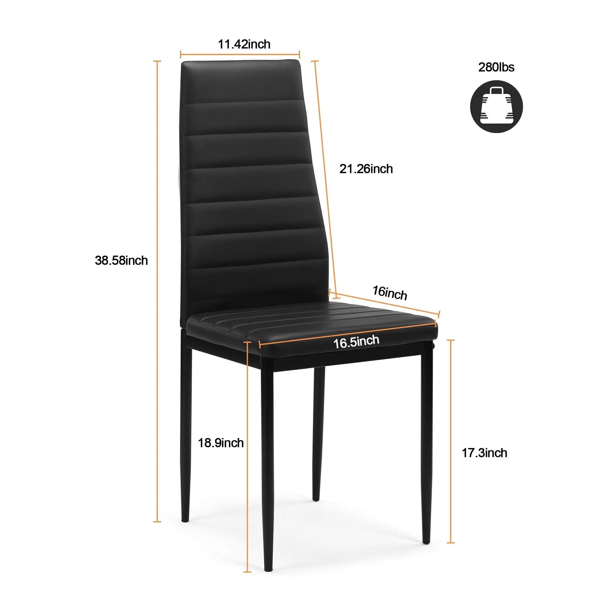 Dining Chair (Set of 4) - Black by Unique Piece Furniture