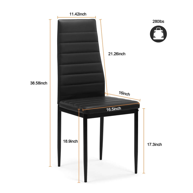 Dining Chair (Set of 4) - Black by Unique Piece Furniture