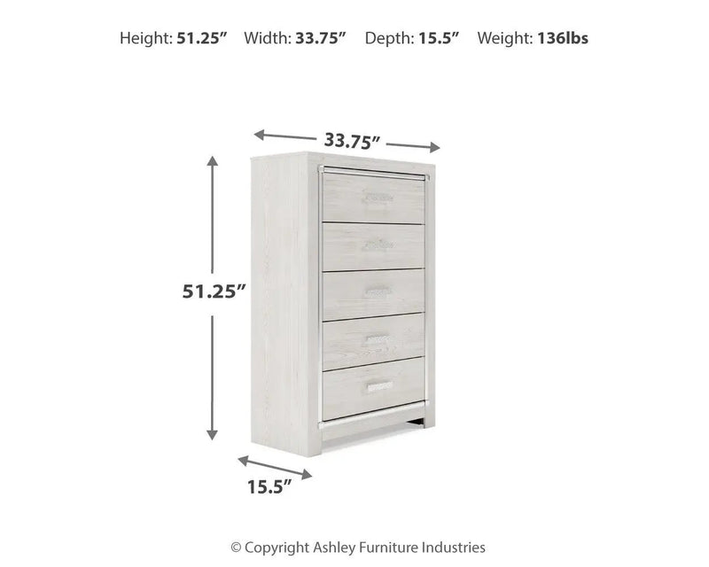 Altyra - Five Drawer Chest - White by Unique Piece Furniture