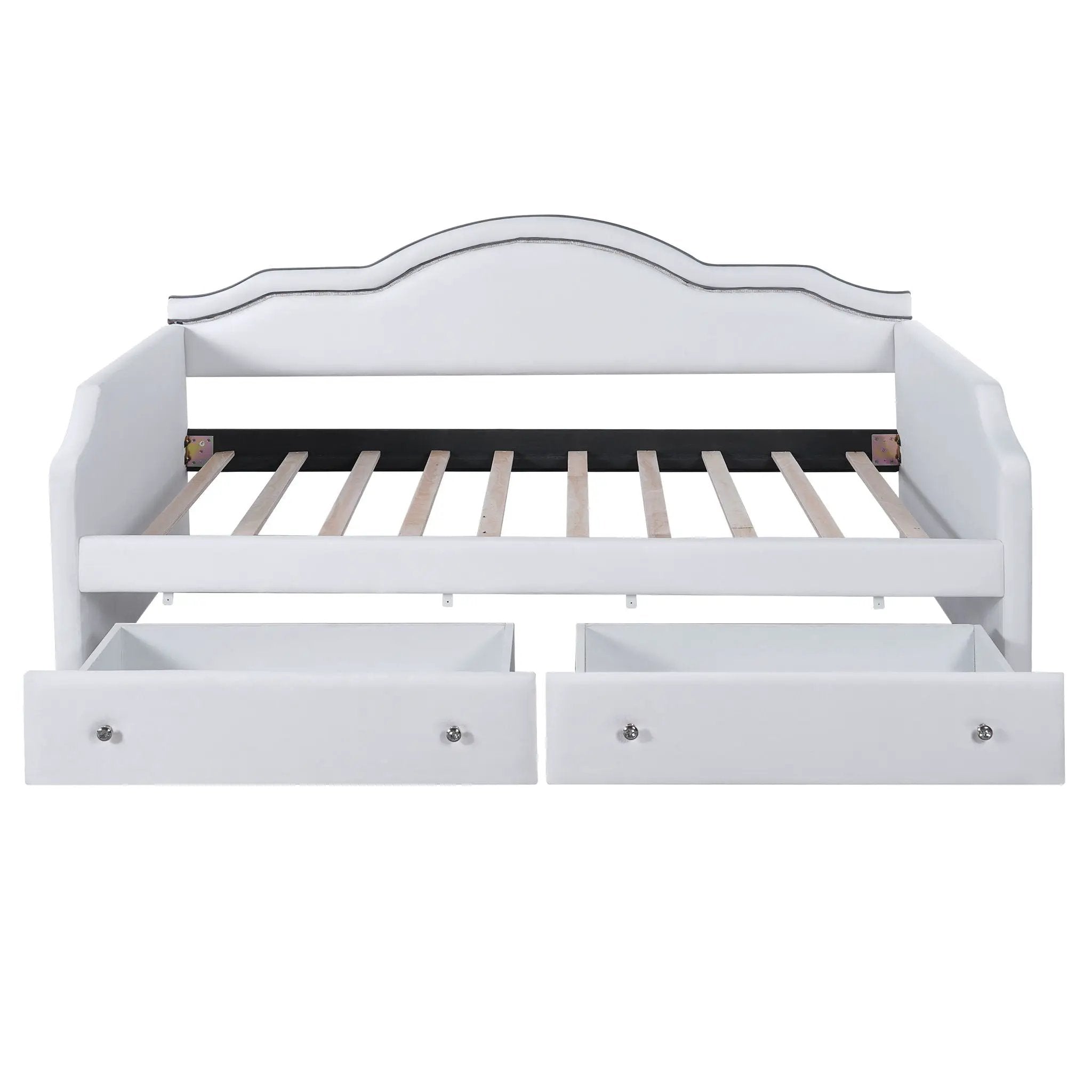 Upholstered Daybed With LED Lights And 2 Drawersme by HouseOfZazla