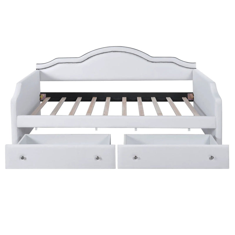 Upholstered Daybed With LED Lights And 2 Drawersme by HouseOfZazla