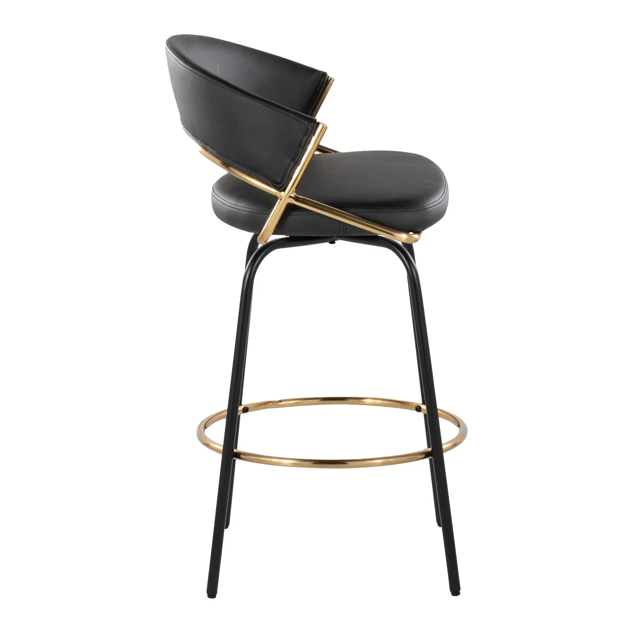 Jie - Fixed Height Contemporary Counter Stool With Swivel Round Footrest (Set of 2) by Unique Piece Furniture
