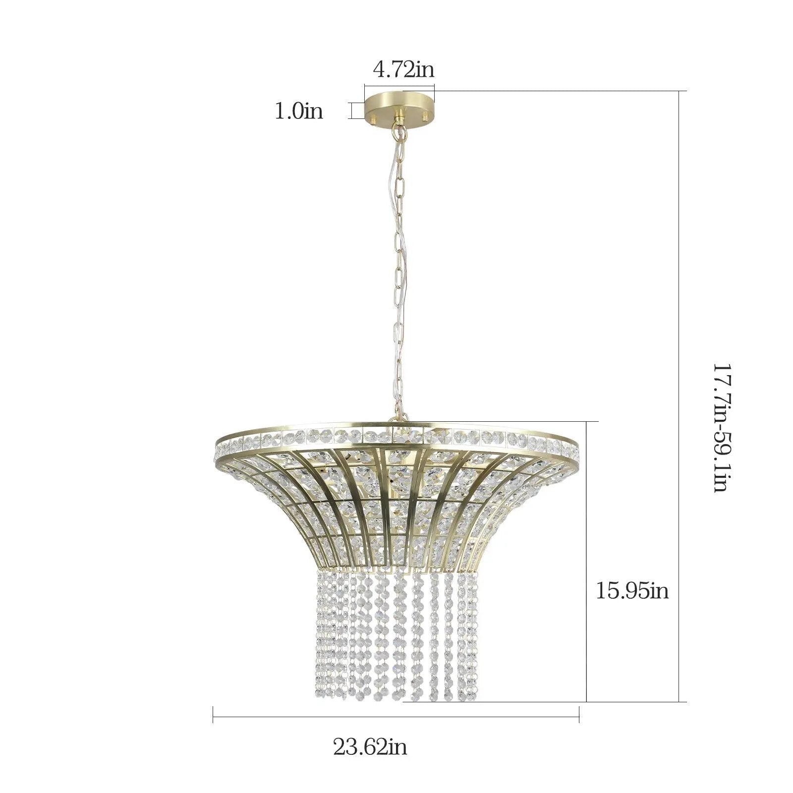 8-Light 23.6' Wide Crystal Waterfall Chandelier by HouseOfZazla