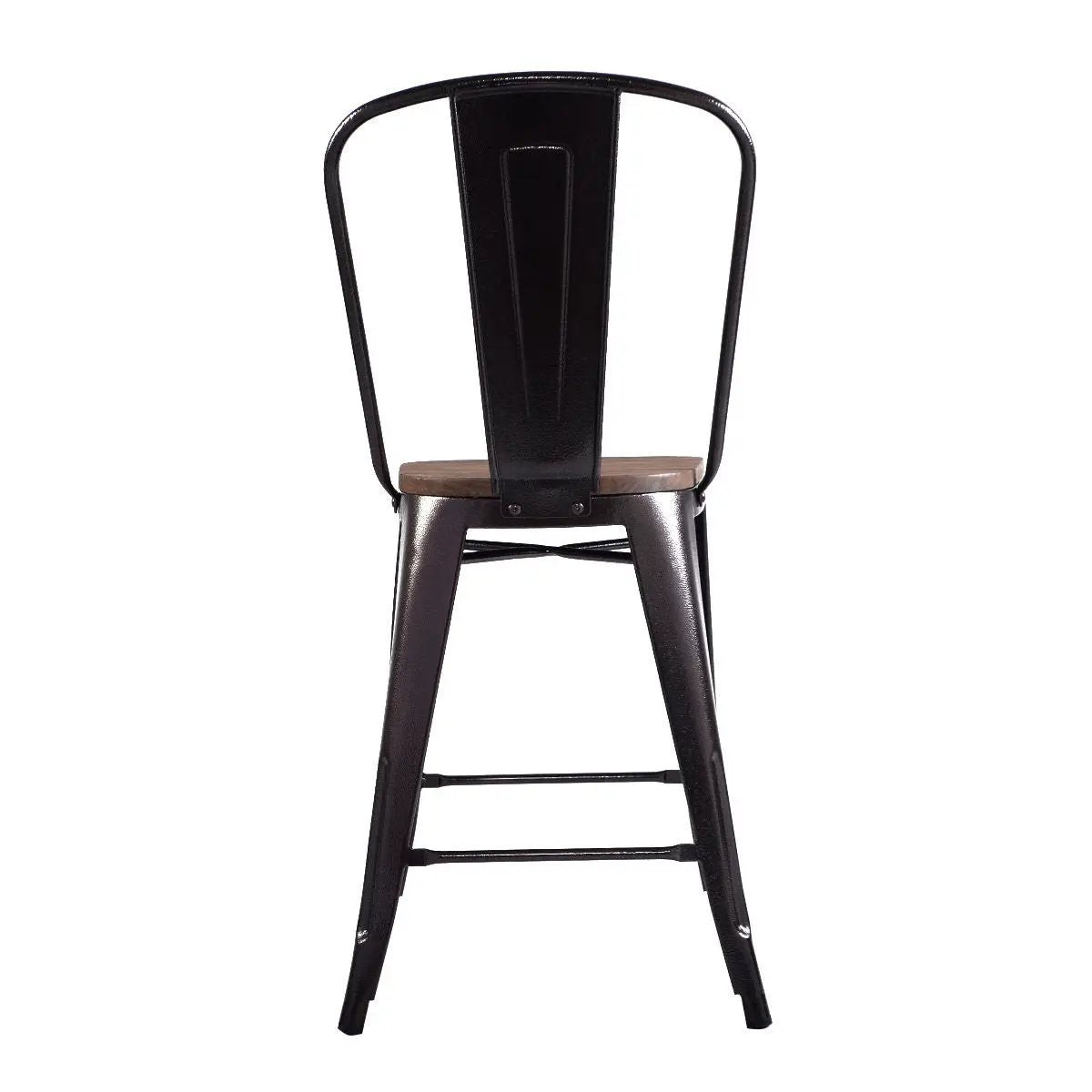 Set of 4 Industrial Metal Counter Stool Dining Chairs with Removable Backrests by DirectDeals