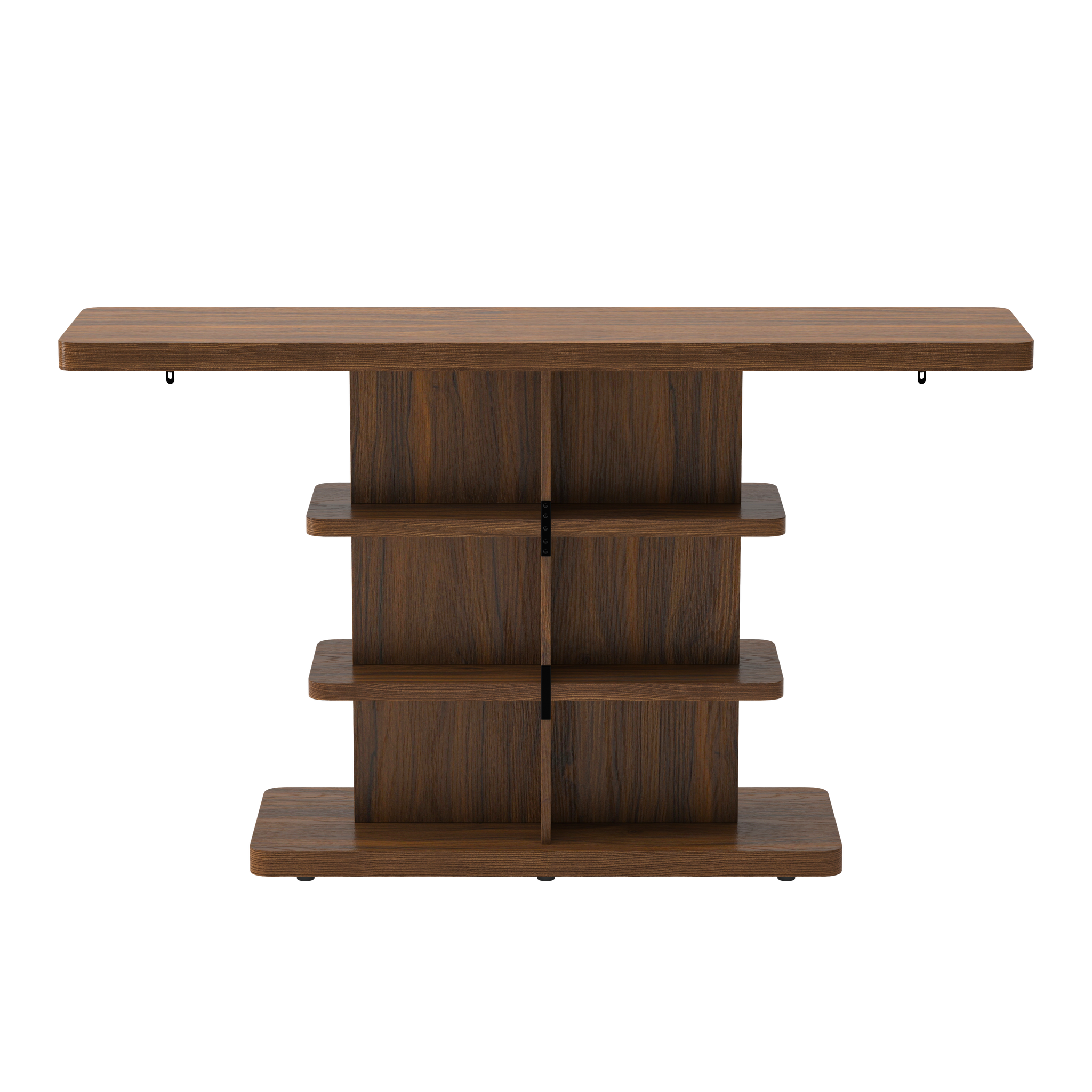 63" Vintage Narrow Console Table with 2 Tier Open Storage Shelves by HouseOfZazla