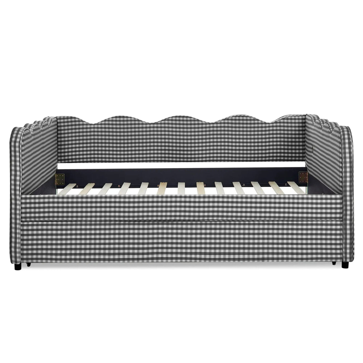 Gingham Daybed With USB Charging Port, Wave-Shaped Design by Unique Piece Furniture