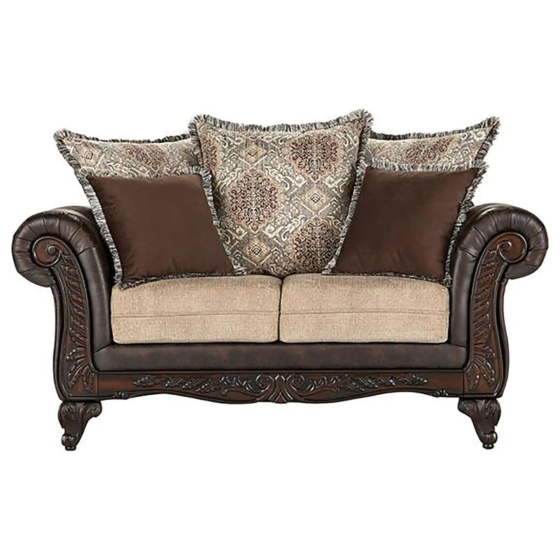 Elmbrook 2-piece Upholstered Rolled Arm Sofa Set Brown by Unique Piece Furniture