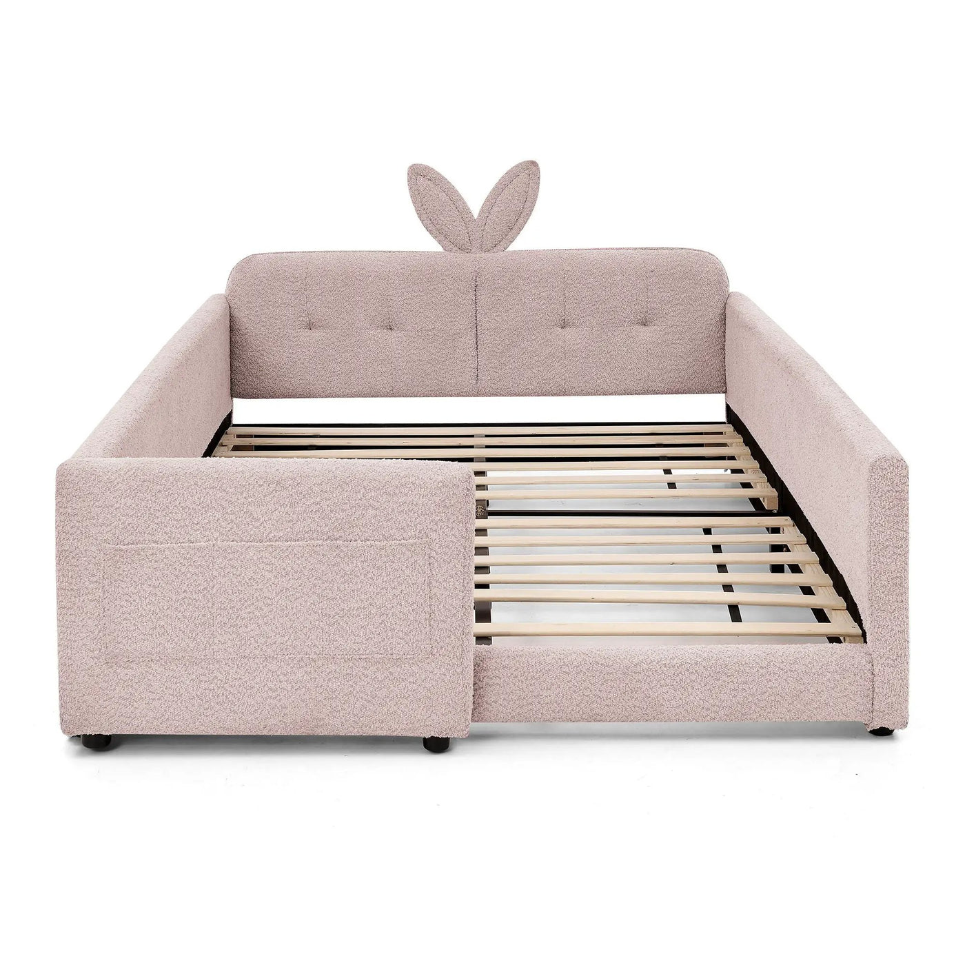 Cute Rabbit Ear Upholstered Platform Bed Frame With Safety Rail by HouseOfZazla