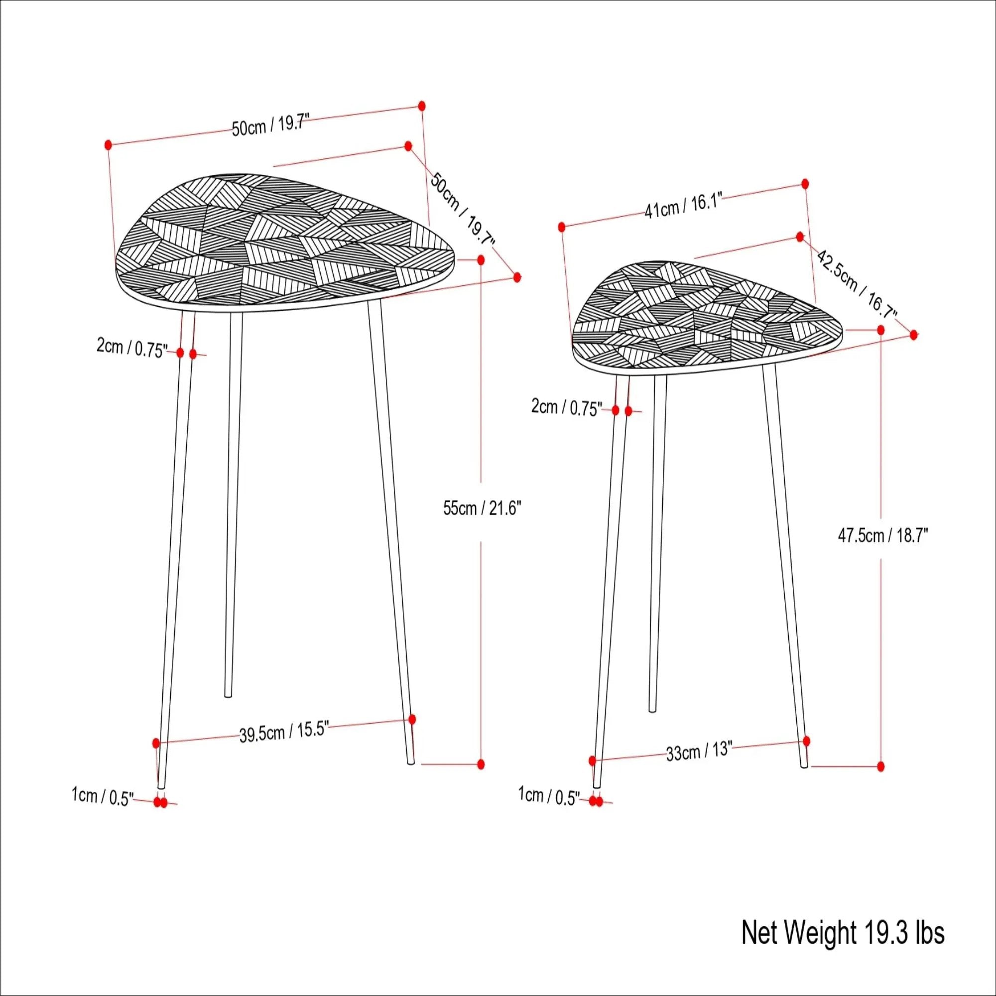 Shelton - 2 Piece Metal Nesting Table - Nickel by Unique Piece Furniture