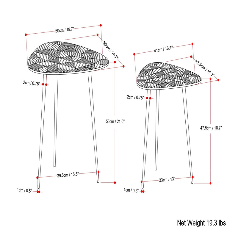 Shelton - 2 Piece Metal Nesting Table - Nickel by Unique Piece Furniture