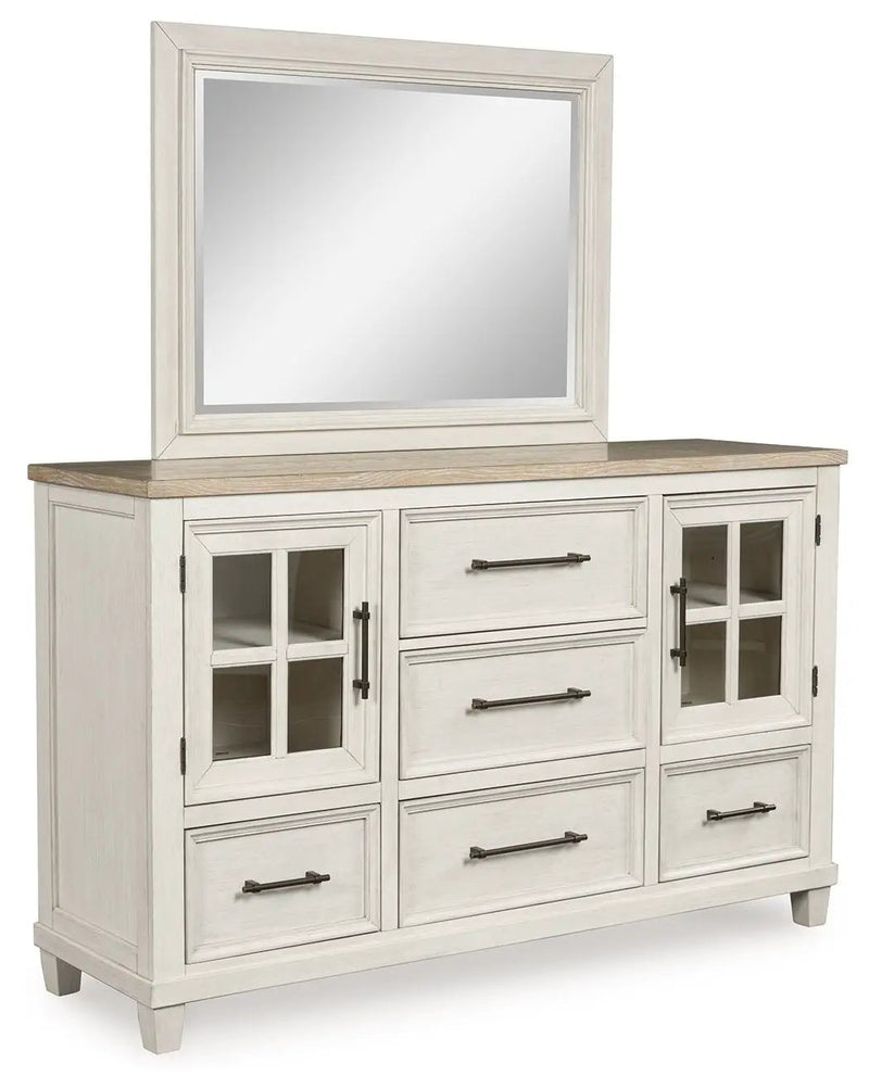 Shaybrock - Dresser And Mirror - Antique White / Brown by Unique Piece Furniture