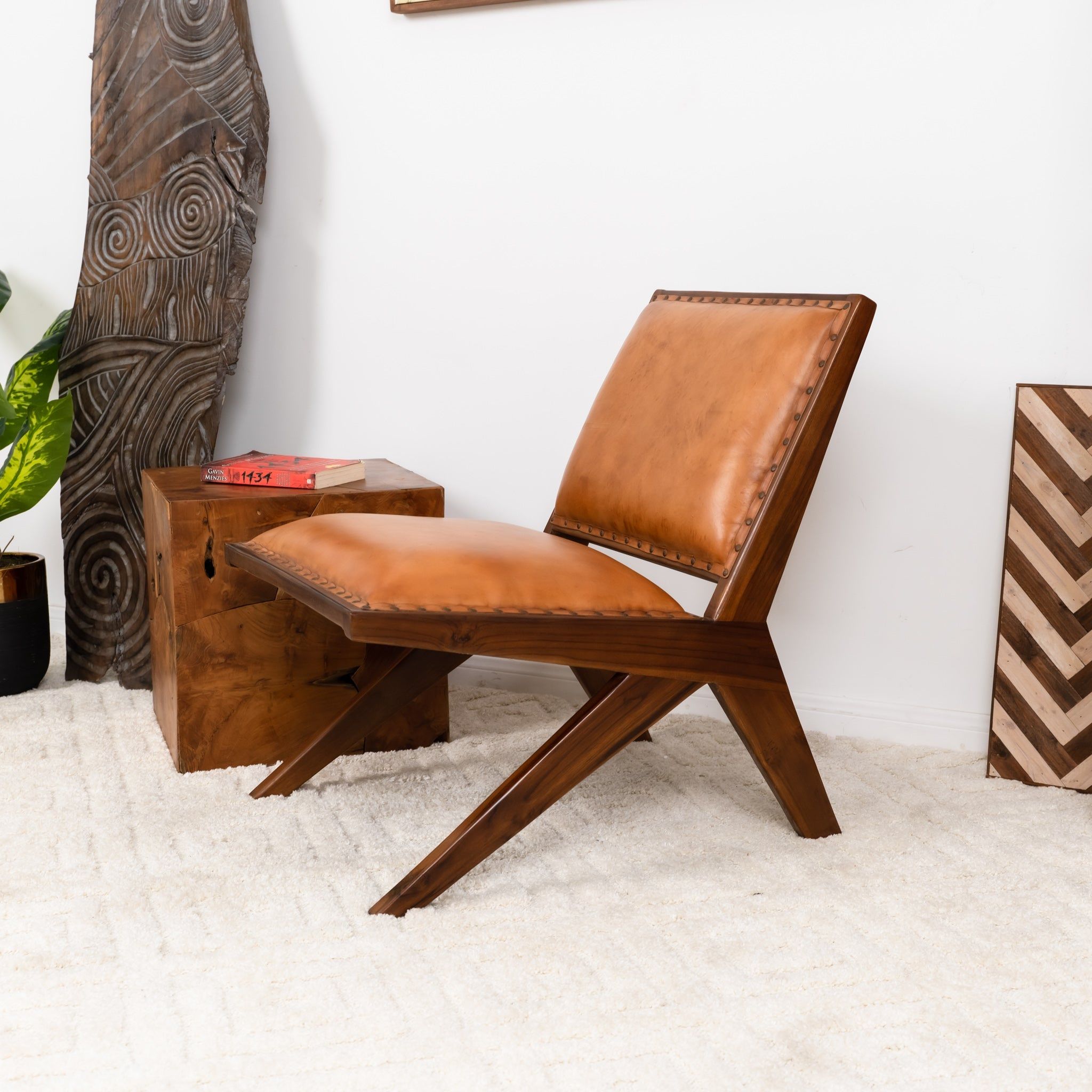 Colin - Lounge Chair - Brown / Tan by HouseOfZazla