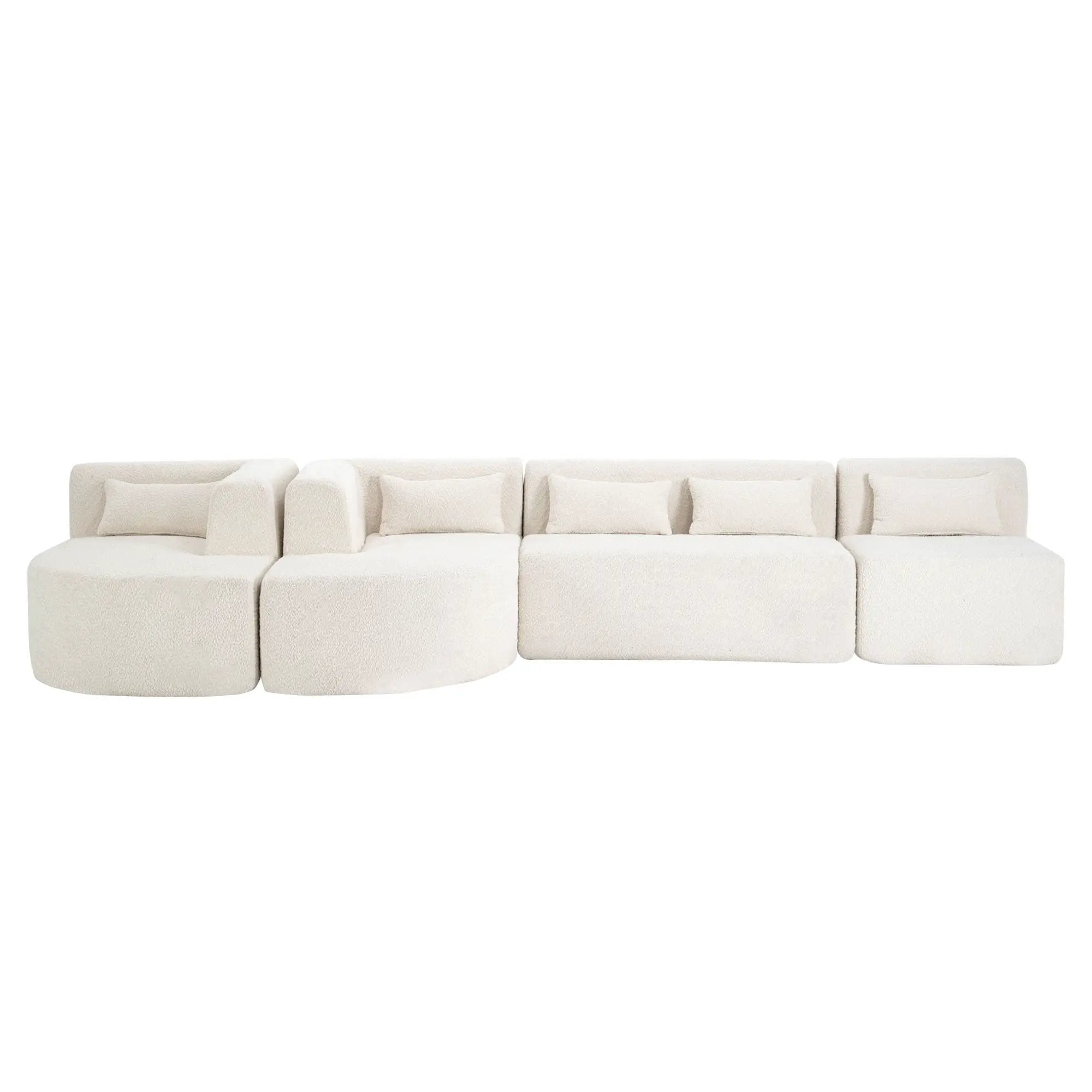 Upholstered Sofa Free Combined Sofa Couch With 2 Chaise Lounge And Five Back Pillows For Living Room by Unique Piece Furniture