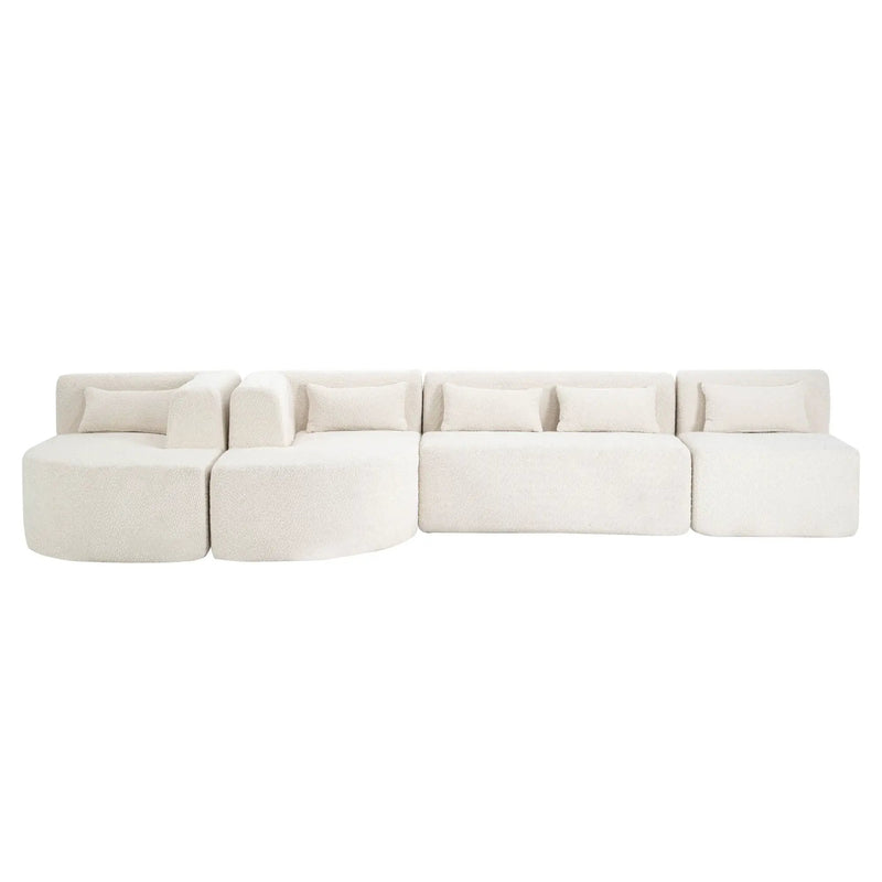 Upholstered Sofa Free Combined Sofa Couch With 2 Chaise Lounge And Five Back Pillows For Living Room by Unique Piece Furniture
