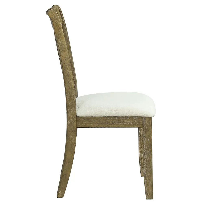 Karsen - Side Chair (Set of 2) - Beige Linen & Rustic Oak by Unique Piece Furniture