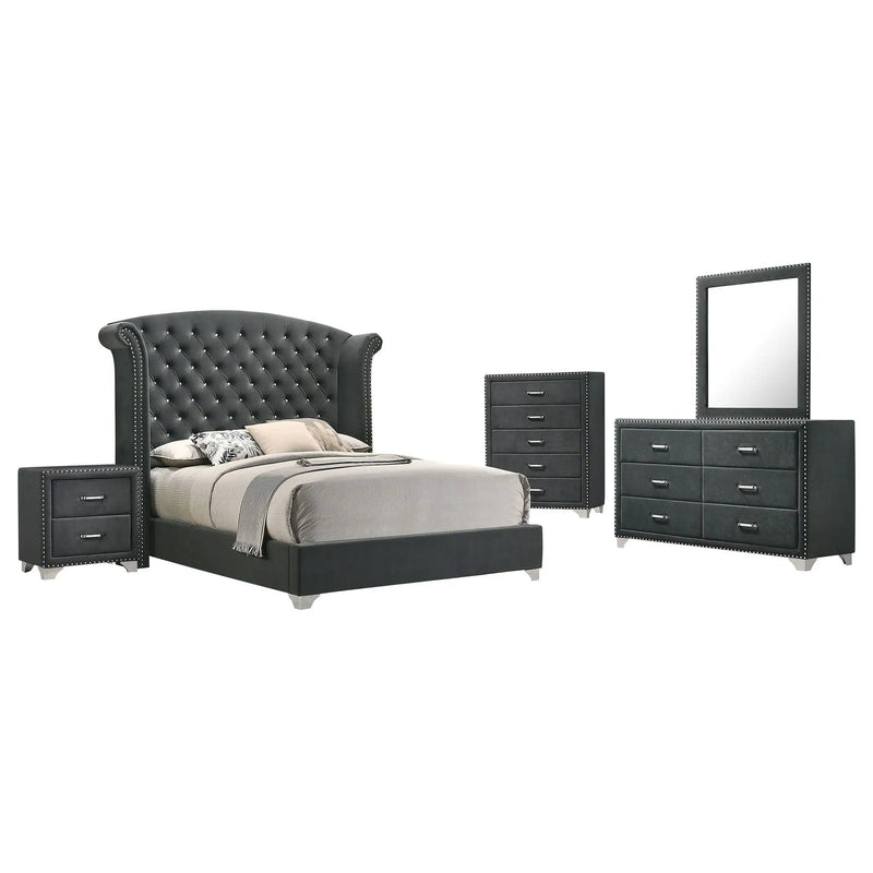 Melody 5-piece Eastern King Bedroom Set Grey by Unique Piece Furniture