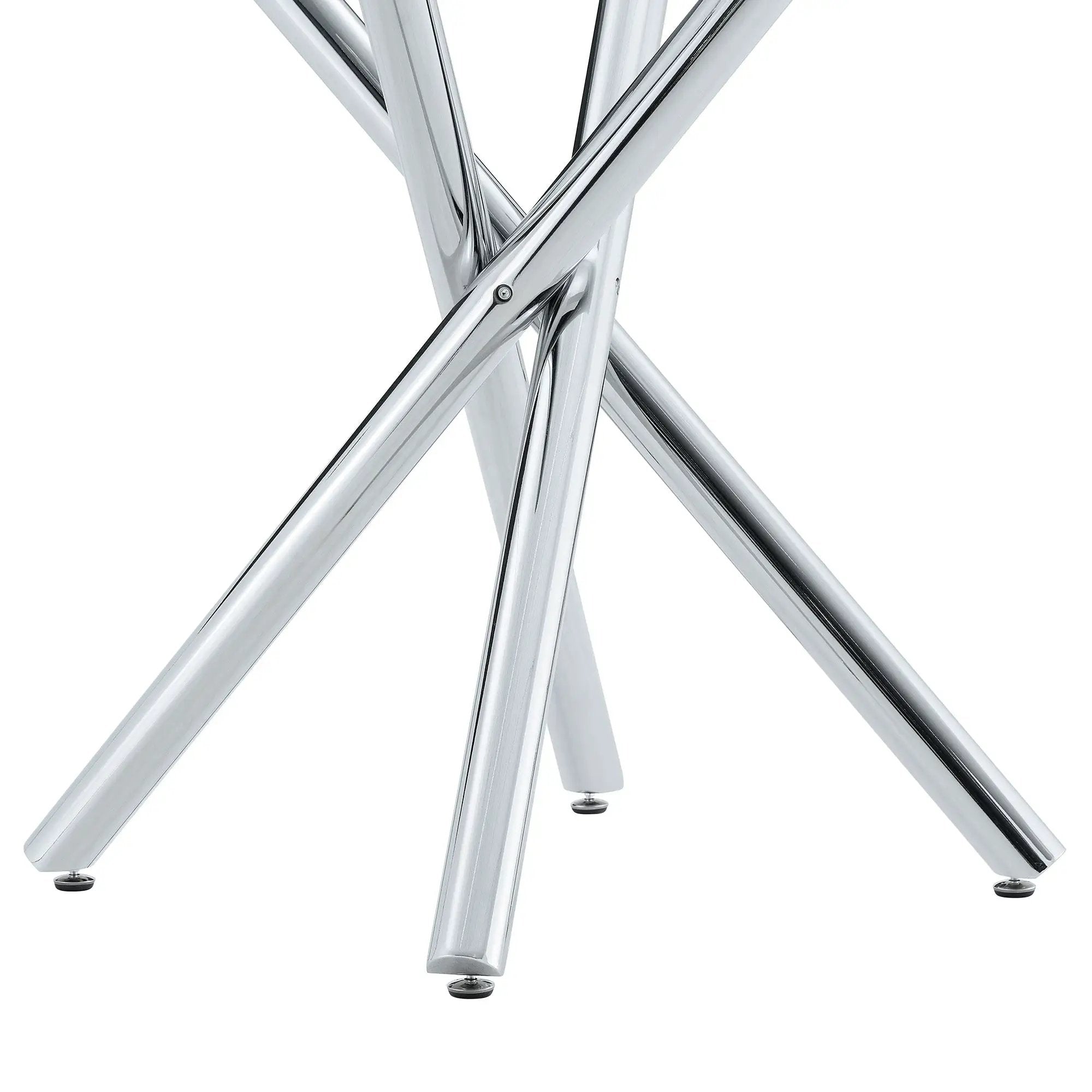 Modern Electroplated Metal Leg Bar Table with Tempered Glass Top by HouseOfZazla