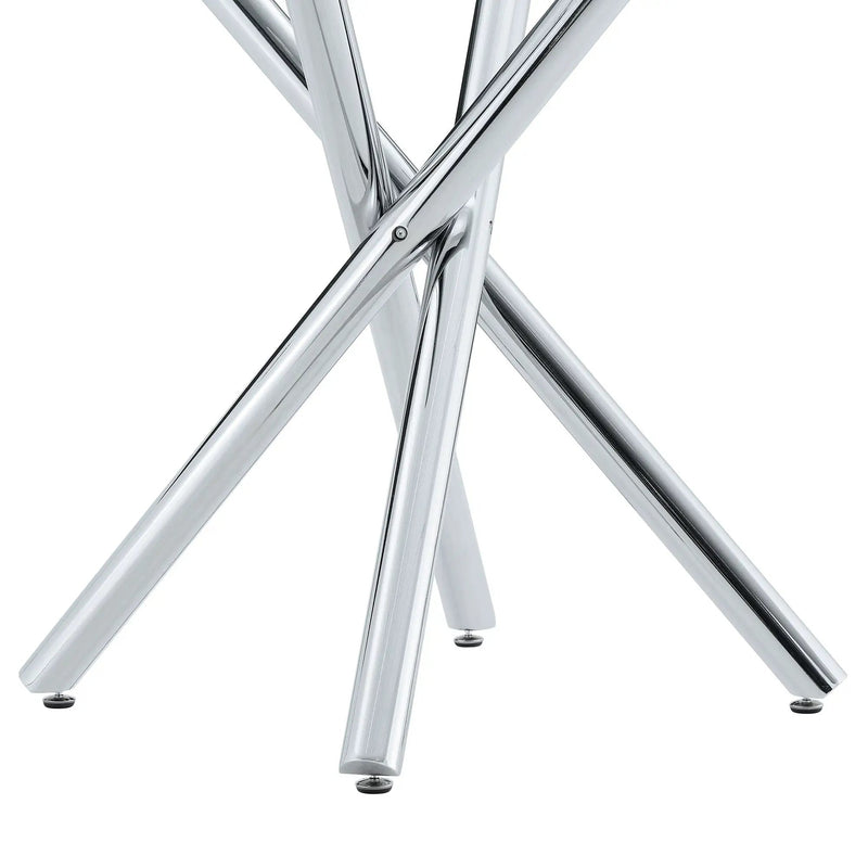 Modern Electroplated Metal Leg Bar Table with Tempered Glass Top by HouseOfZazla