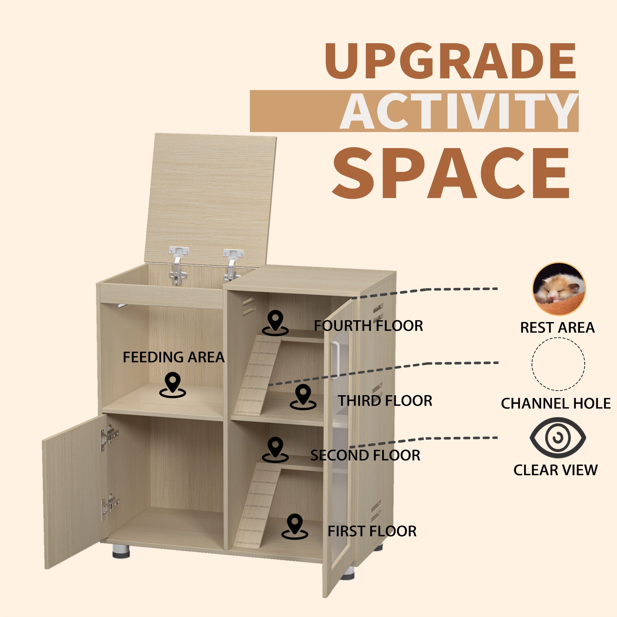 4 Tier Hamster Cage With Acrylic Windows And Storage Cabinet by HouseOfZazla