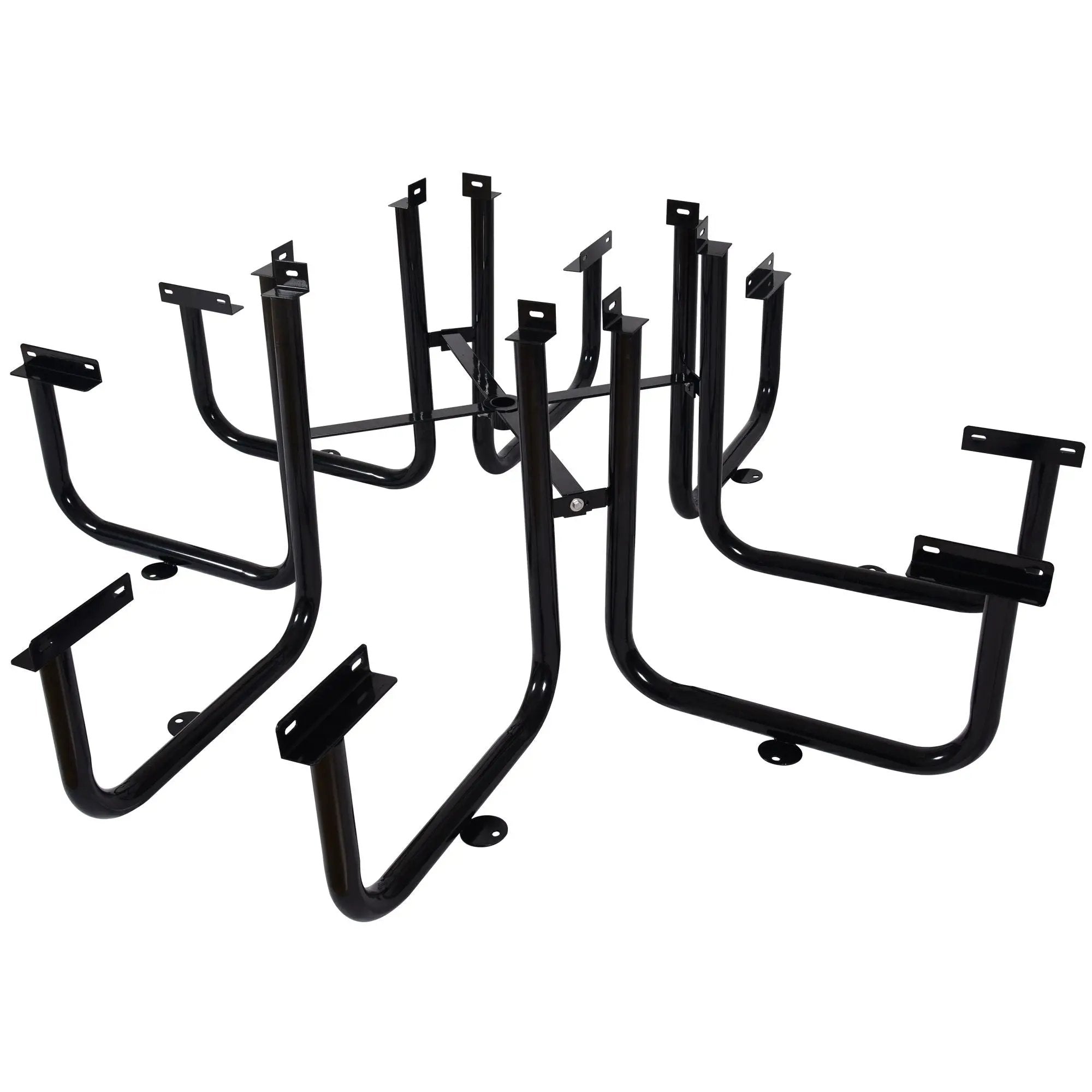 Square Outdoor Steel Picnic Table, With Umbrella Pole by Unique Piece Furniture