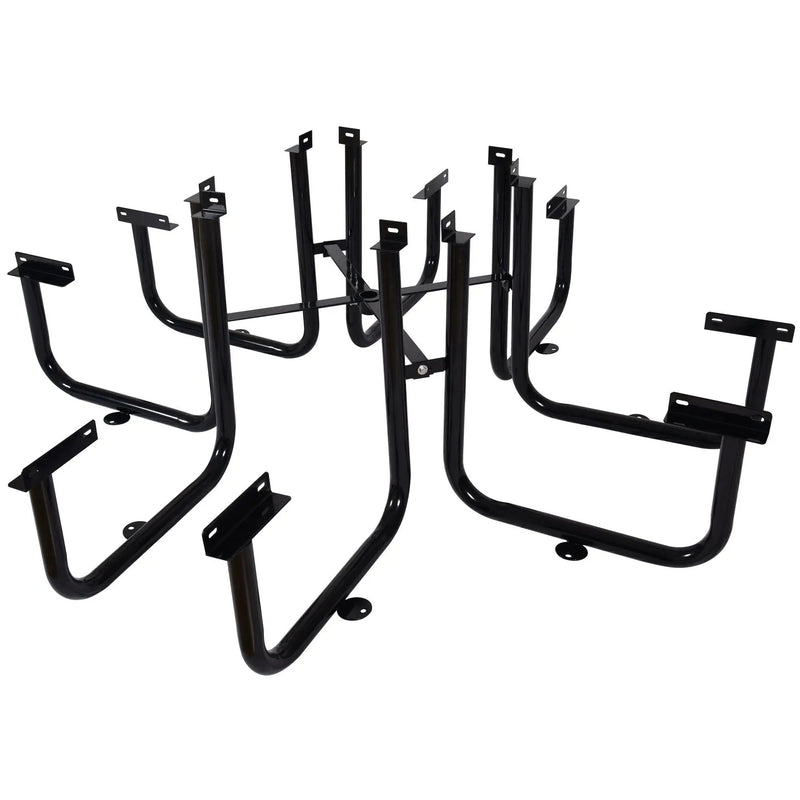 Square Outdoor Steel Picnic Table, With Umbrella Pole by Unique Piece Furniture