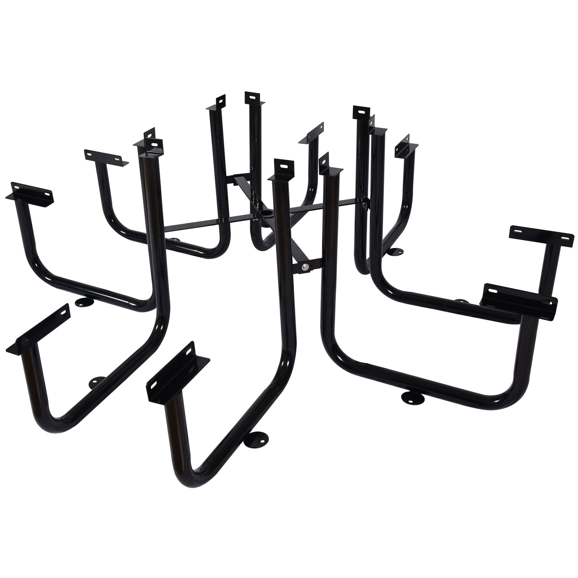 Square Outdoor Steel Picnic Table, With Umbrella Pole by Unique Piece Furniture