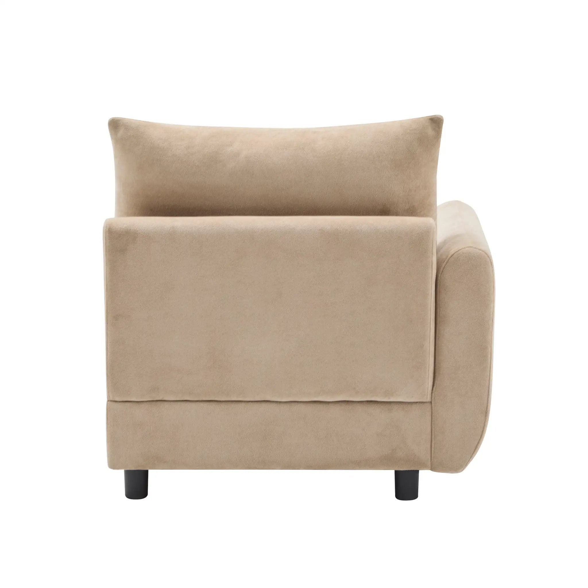 69 in. 3-Piece L Shaped Modular Velvet Sectional Sofa with Ottoman, NOMAD by HouseOfZazla