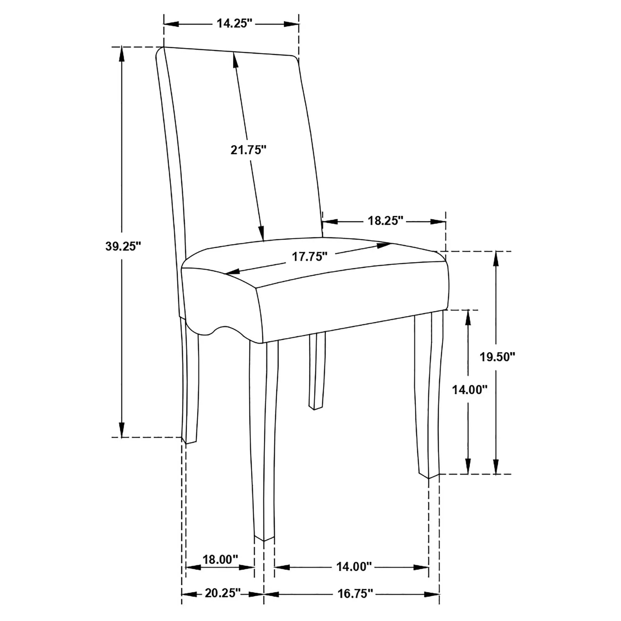 Upholstered Dining Chair Soft Padded Seat And Flared Back Design (Set of 2) - Gray by HouseOfZazla