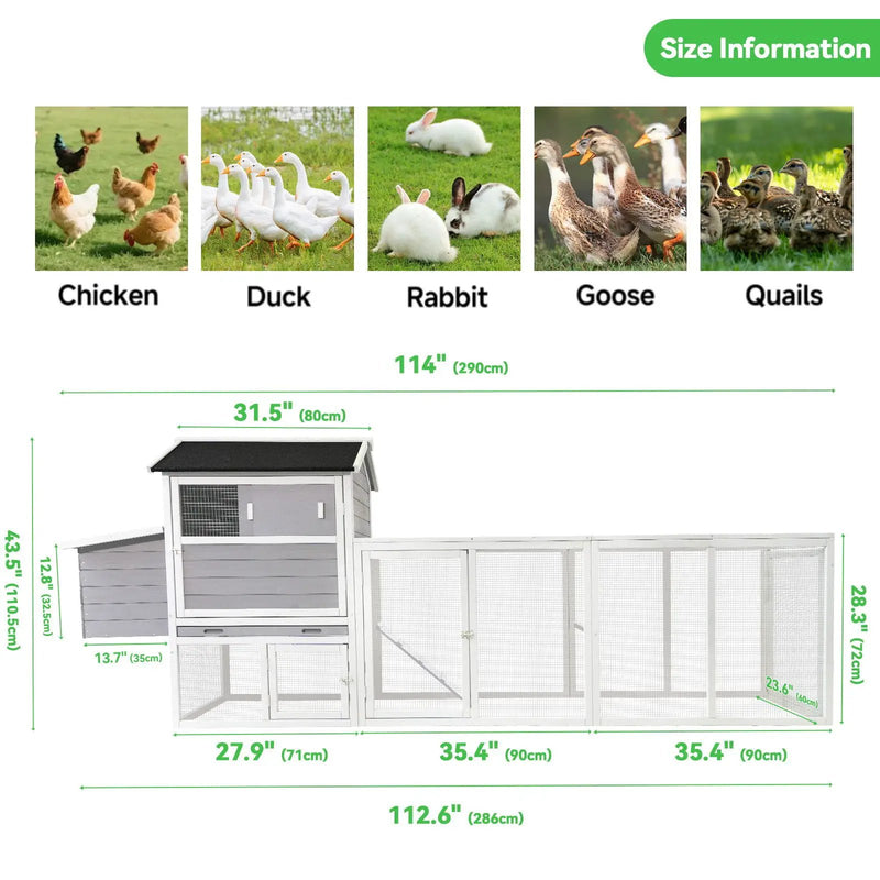 Chicken Coop With Run And Nesting Box by HouseOfZazla