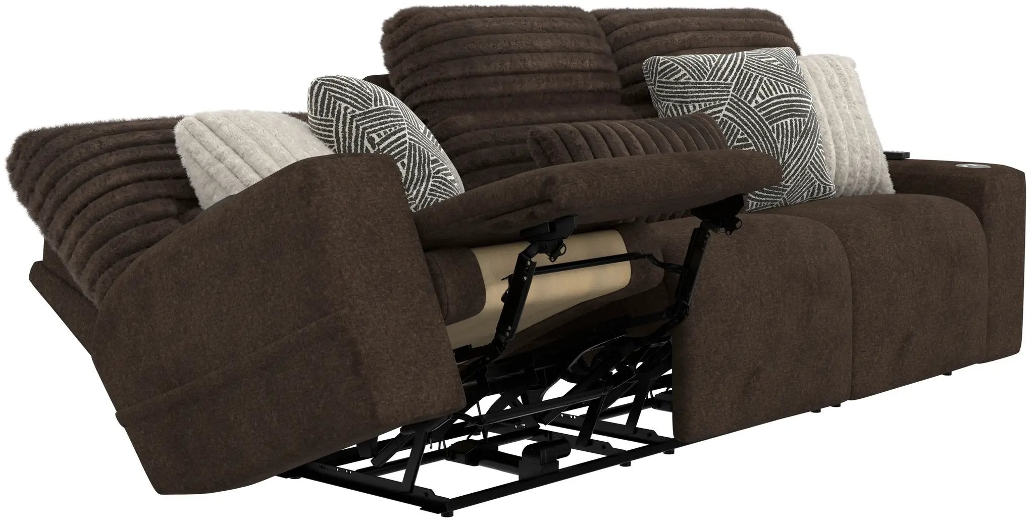 Zen - Power Reclining Sofa With CR3 Heat/Massage/Zero Gravity - Chocolate by Unique Piece Furniture